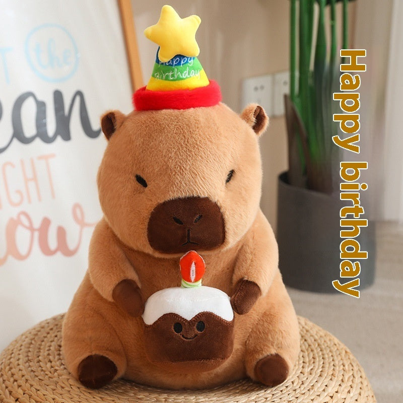 Hat Capybara Doll Plush Toys Cute Birthday Gift