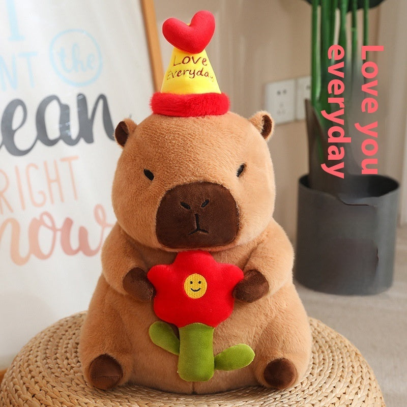 Hat Capybara Doll Plush Toys Cute Birthday Gift