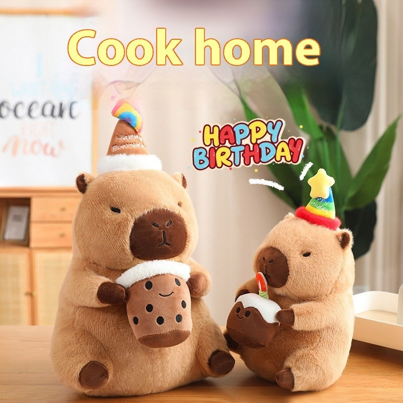 Hat Capybara Doll Plush Toys Cute Birthday Gift