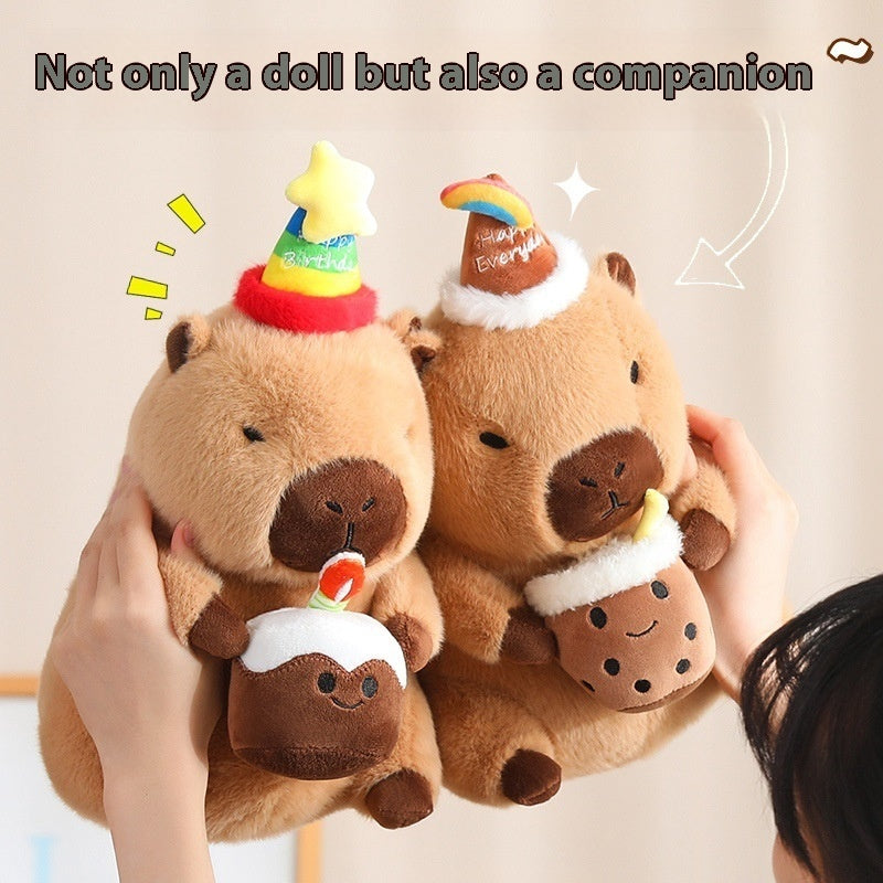 Hat Capybara Doll Plush Toys Cute Birthday Gift