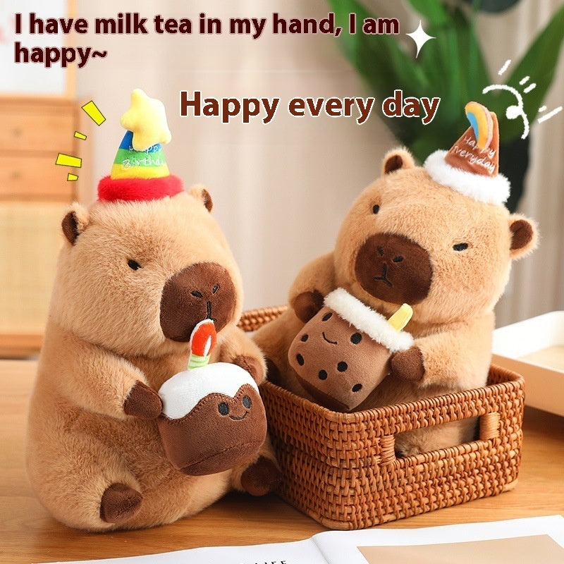 Hat Capybara Doll Plush Toys Cute Birthday Gift