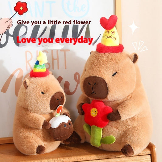 Hat Capybara Doll Plush Toys Cute Birthday Gift