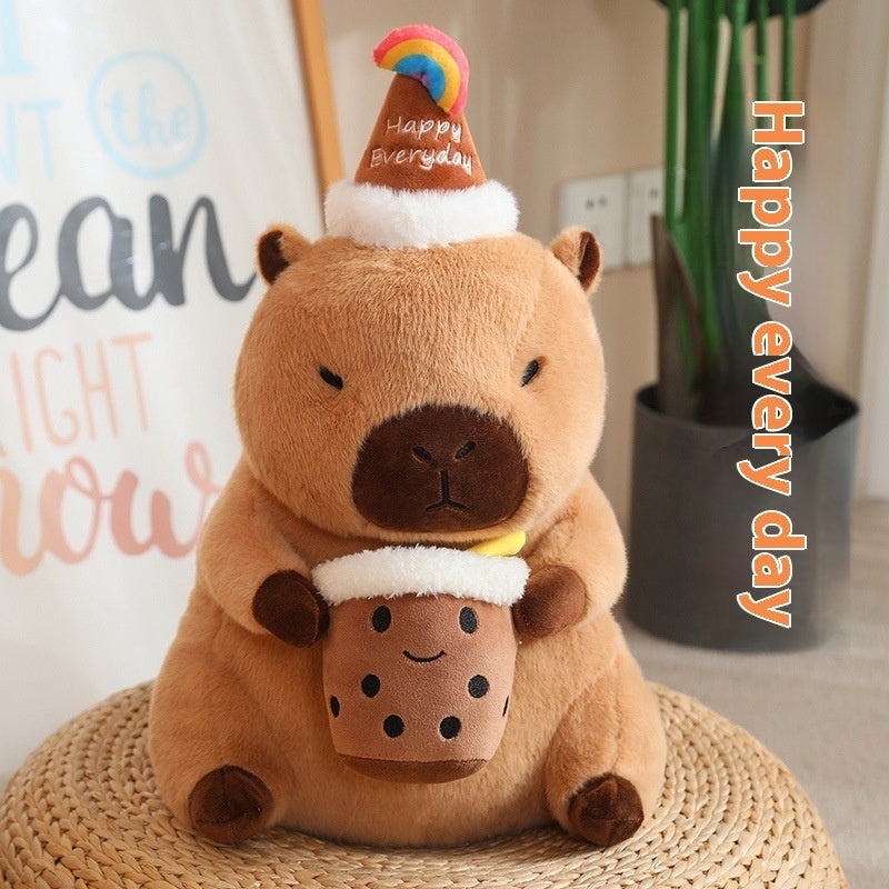 Hat Capybara Doll Plush Toys Cute Birthday Gift